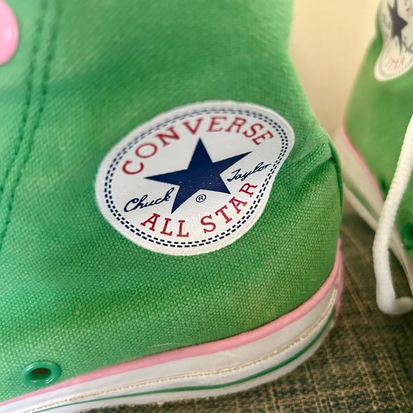 Converse All Star Green Pink High Tops - Picture 5 of 6